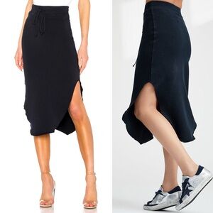 Frank & Eileen Donegal Unforgettable triple fleece raw hem skirt black size M